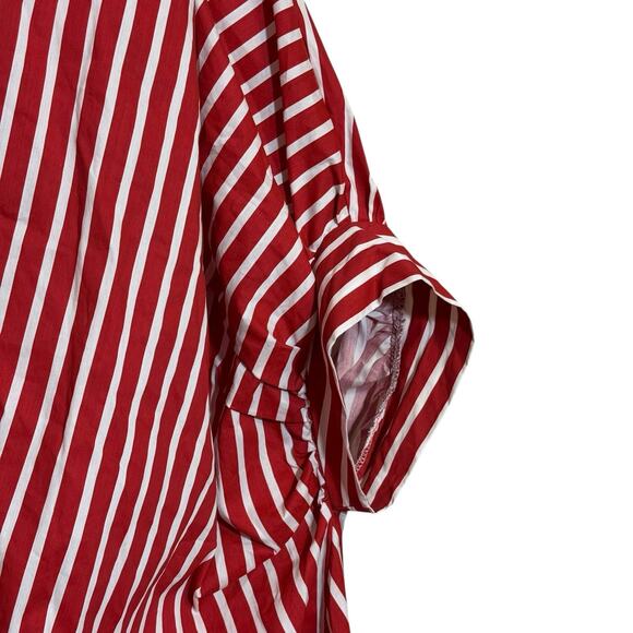 TOV Los Angeles Striped Batwing Asymmetrical High Low Hem Tunic Shirt Dress XL - Picture 5 of 9